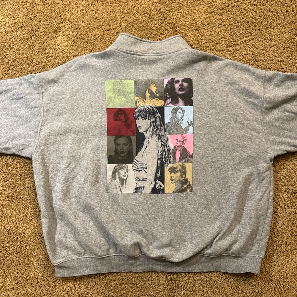 Taylor Swift Eras Tour Gray Zip-Up Sweatshirt